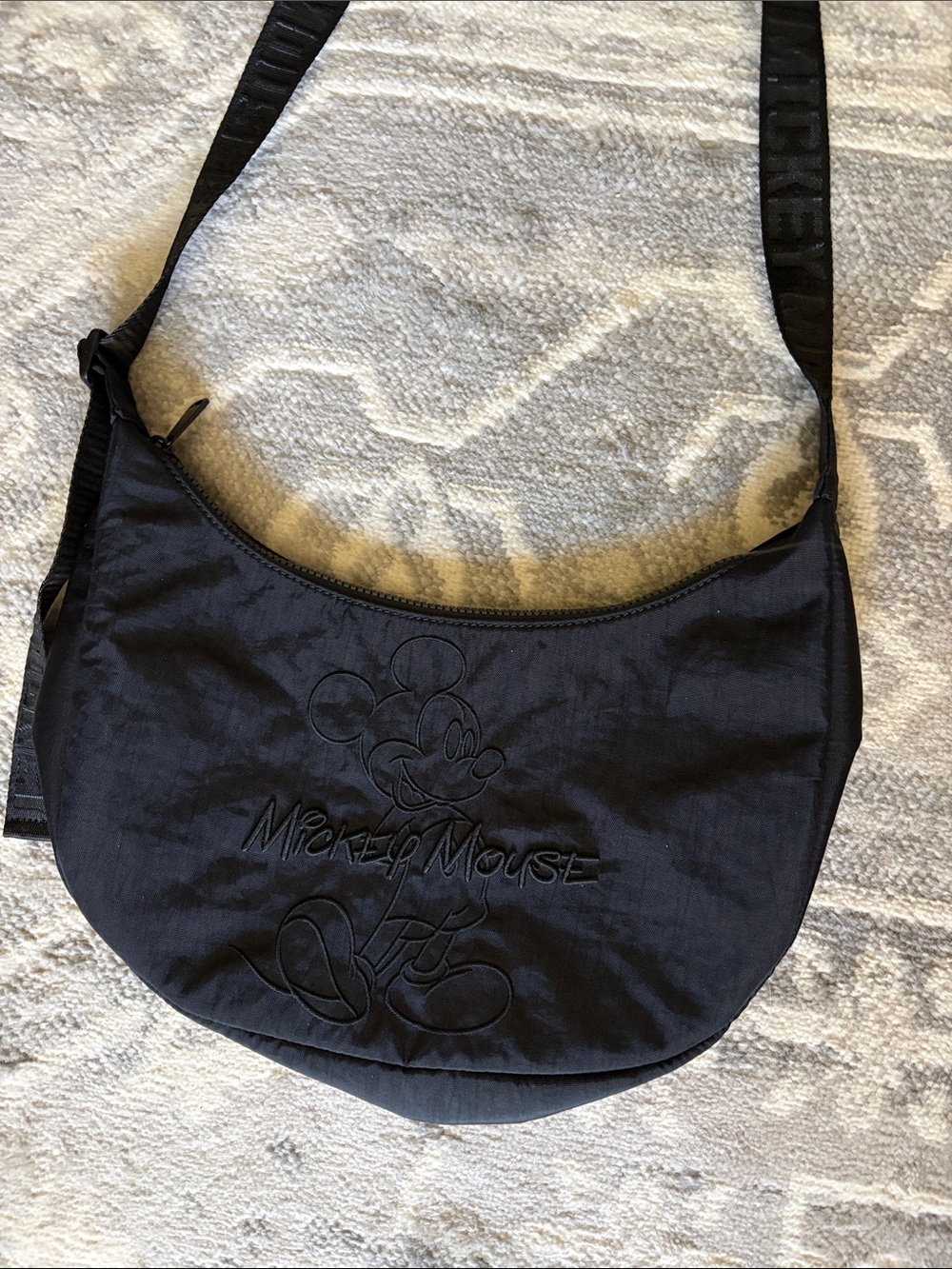 Disney Black Mickey Mouse Embroidered Crossbody Bag